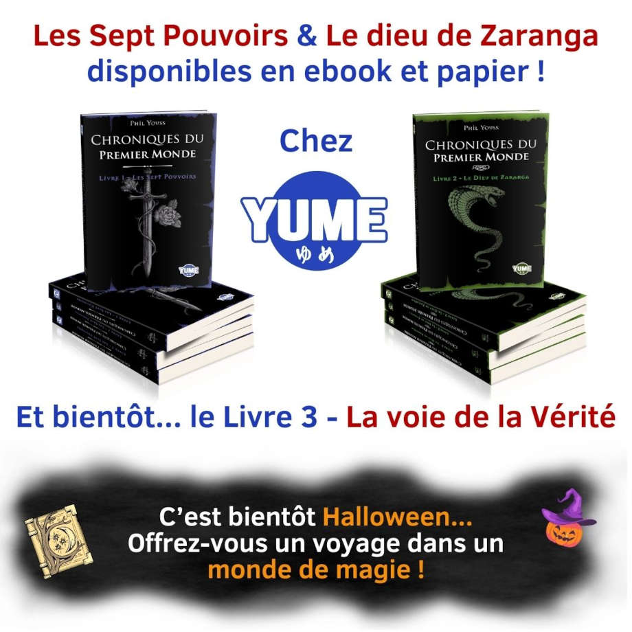 Les Sept Pouvoirs et Le dieu de Zaranga en papier et ebook chez Yume